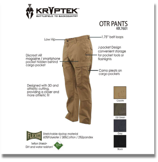 KRYPTEK OTR PANTS KR7601