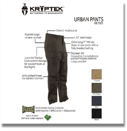 KRYPTEK URBAN PANTS KR7501