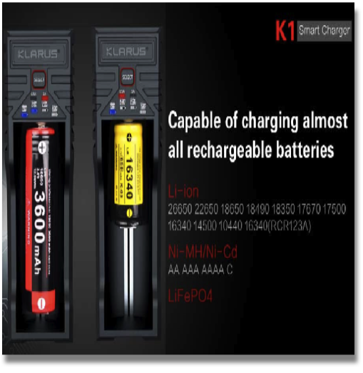 KLARUS K1 LIGHT BATTERY CHARGER