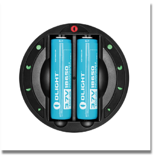 OLIGHT OMNI-DOK
The Omni-Dok is an intelligent, two-bay charging system designed to safely charge the most common rechargeable batteries used in flashlights, cameras, toys, remotes, small appliances, and more. Because each bay charges through an independent system, the Omni-Dok can charge two completely difference types of batteries at once by automatically identifying the type of battery and charging mode required. Power status indicator bars will also monitor the individual charging level of both batteries so you know exactly when each has reached a full charge. An automatic shut-off at eight hours conserves energy consumption without having to unplug the unit. OLIGHT OMNI-DOK
The Omni-Dok is an intelligent, two-bay charging system designed to safely charge the most common rechargeable batteries used in flashlights, cameras, toys, remotes, small appliances, and more. Because each bay charges through an independent system, the Omni-Dok can charge two completely difference types of batteries at once by automatically identifying the type of battery and charging mode required. Power status indicator bars will also monitor the individual charging level of both batteries so you know exactly when each has reached a full charge. An automatic shut-off at eight hours conserves energy consumption without having to unplug the unit.