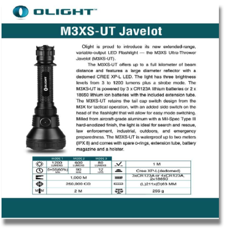 M3XS-UT Javelot