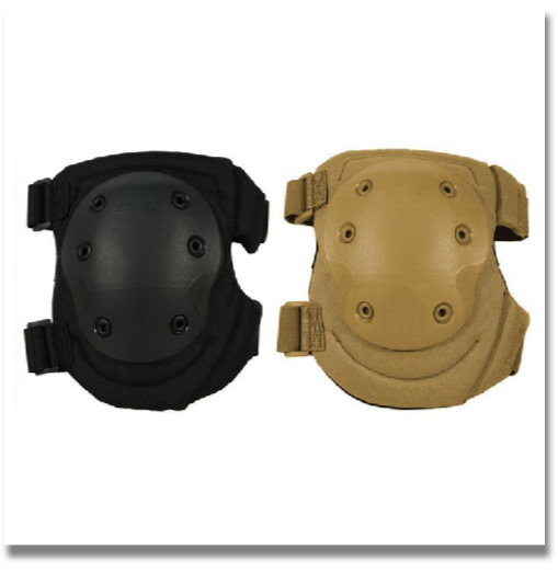 BLACKHAWK ADVANCED
TACTICAL KNEE PADS

600 denier nylon shell, Injection-molded flex cap design
