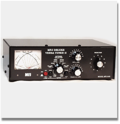 MFJ-948


Antenna tuner: 1.8-30Mhz, 300W, w/o dummy load