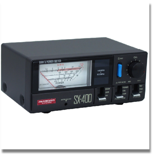 DIAMOND SX400


SWR meter: 140-535Mhz, 5/20/200W